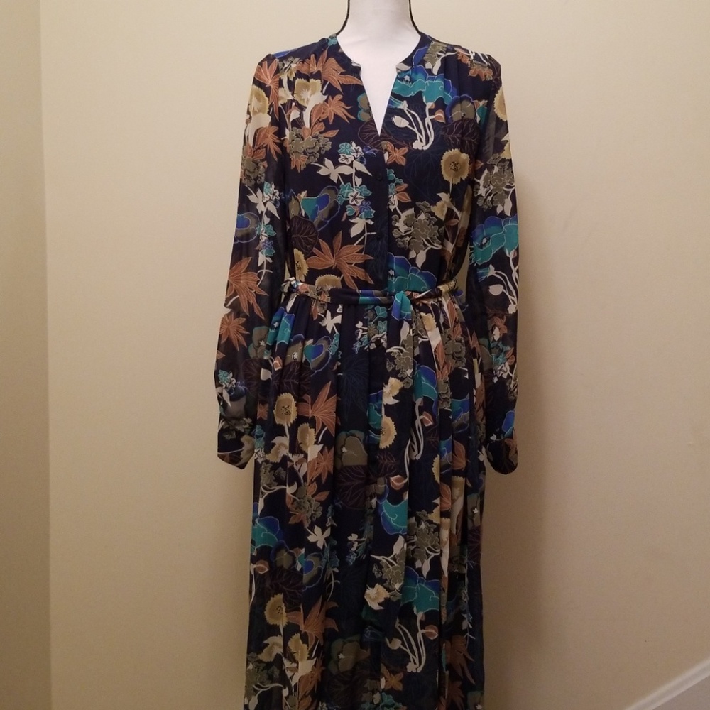 H&M Floral Maxi Dress Long Sleeves 6